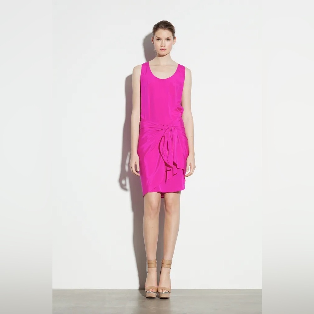 NWT Vintage 80s/90s Rampage Faux Wrap Mini Dress in Fuchsia Pink sz 5 Medium